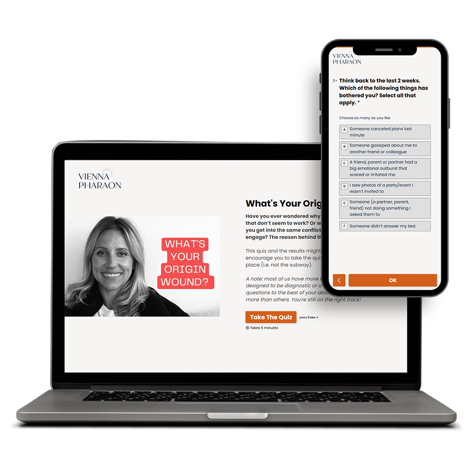 Origin Wound Quiz mockups